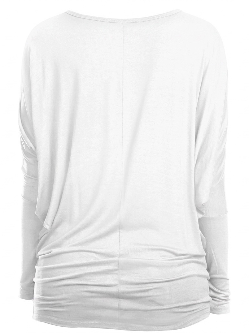 White Long-Sleeve Dolman Sleeve Top - Picture 2 of 3